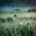 A small, low-resolution photo of a spider web