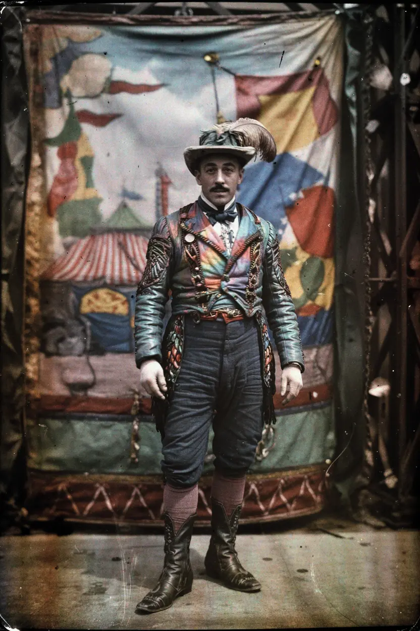 1890s circus performer, tintype photograph