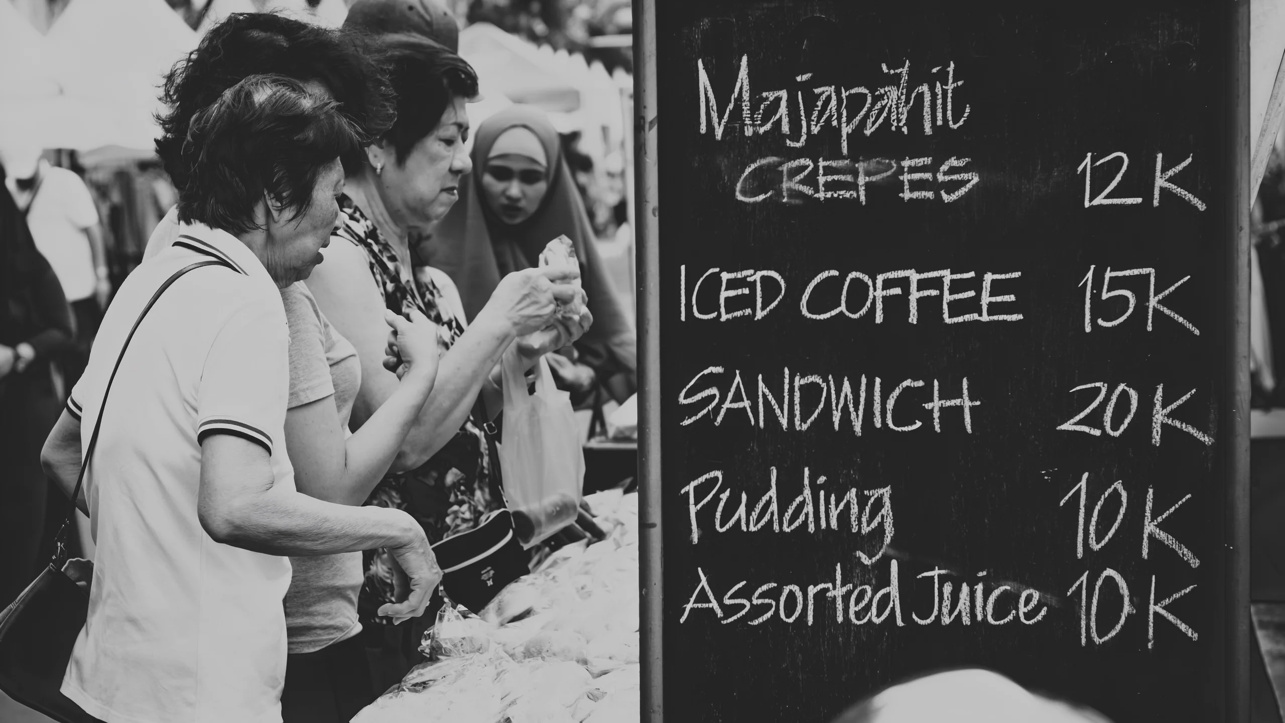 Market stall chalkboard, translated to English