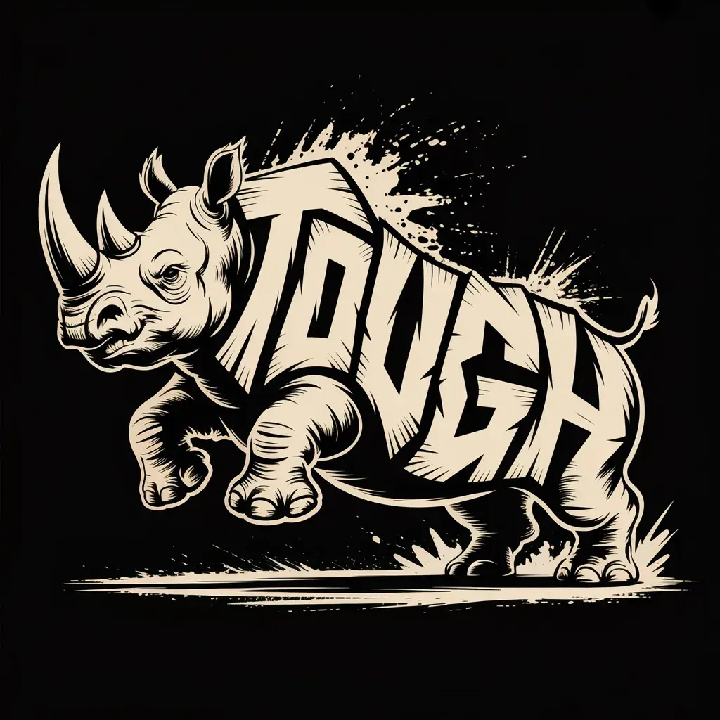 TOUGH rhino graphic, original