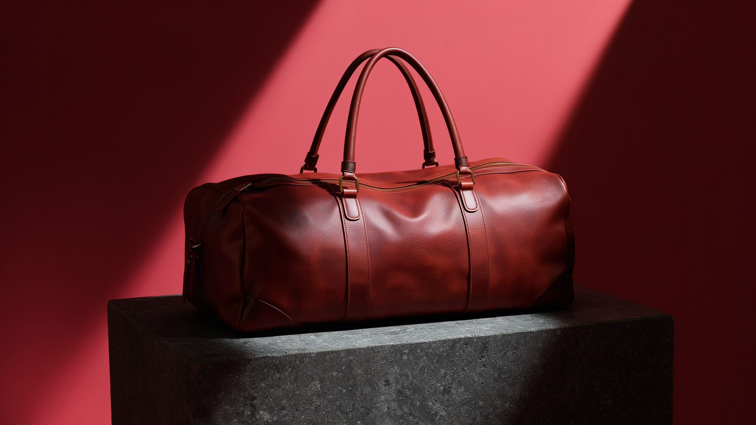 Leather duffel