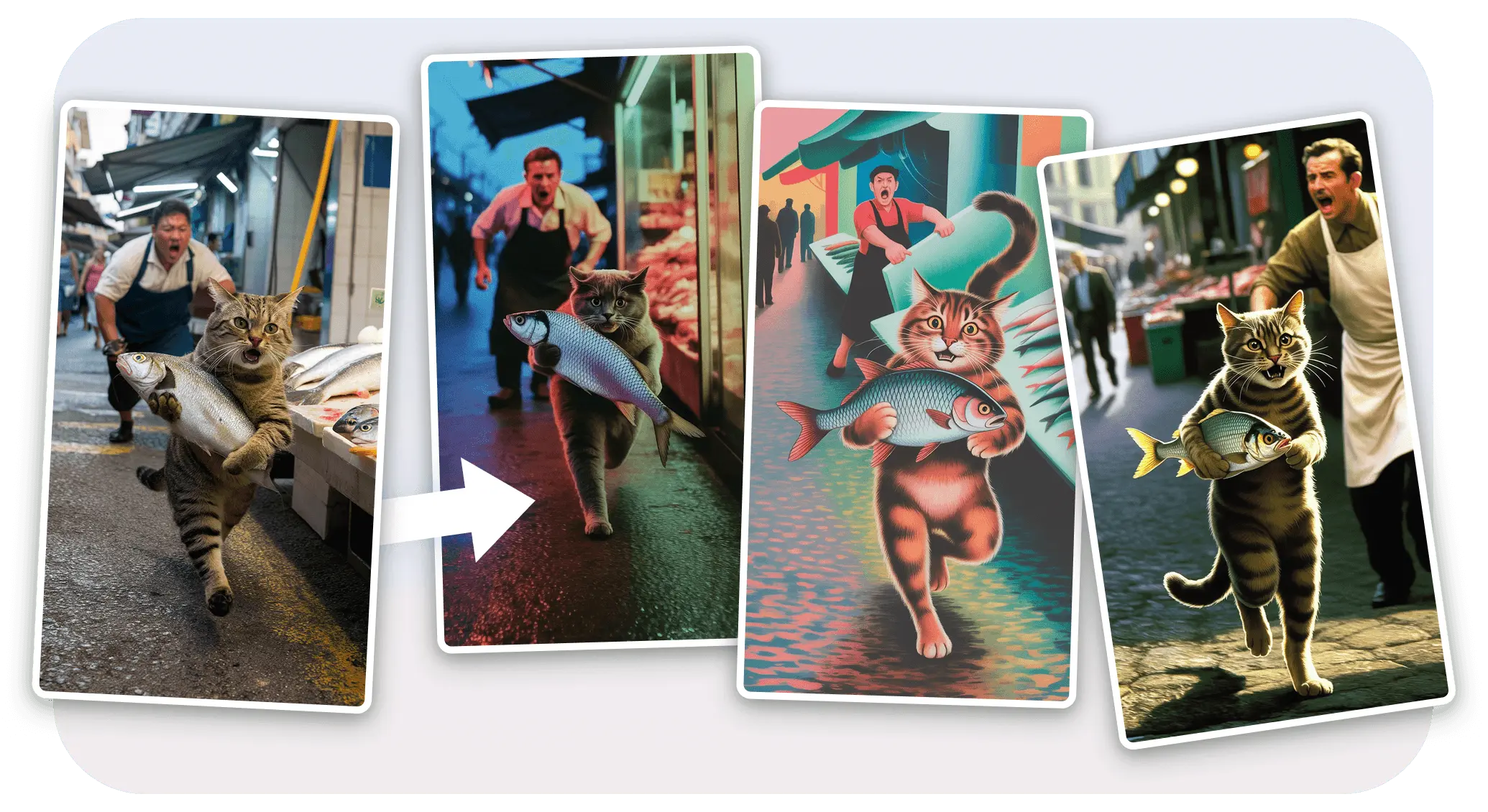 Style precision: same content rendered across multiple visual styles