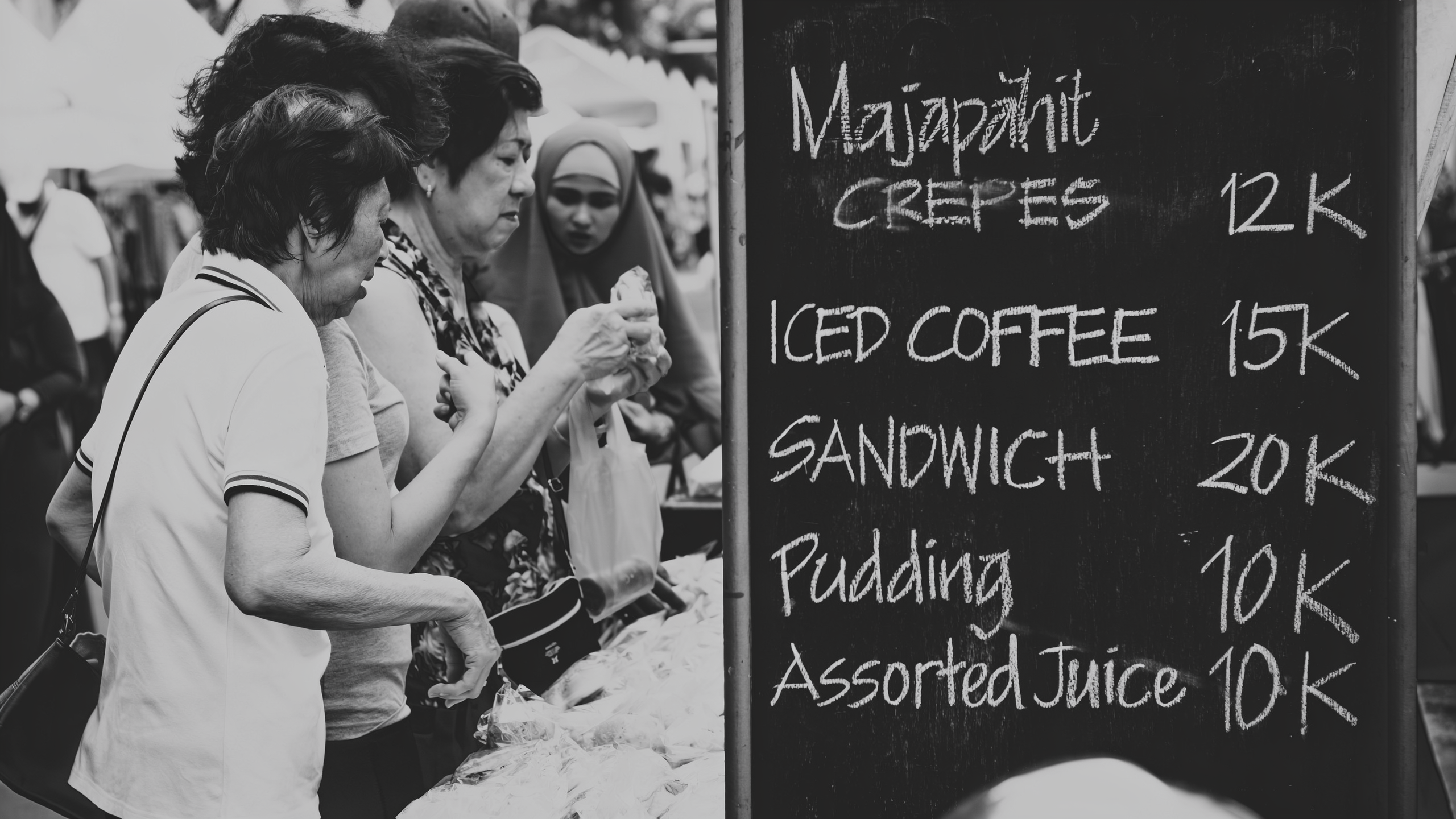 Market stall chalkboard, translated to English