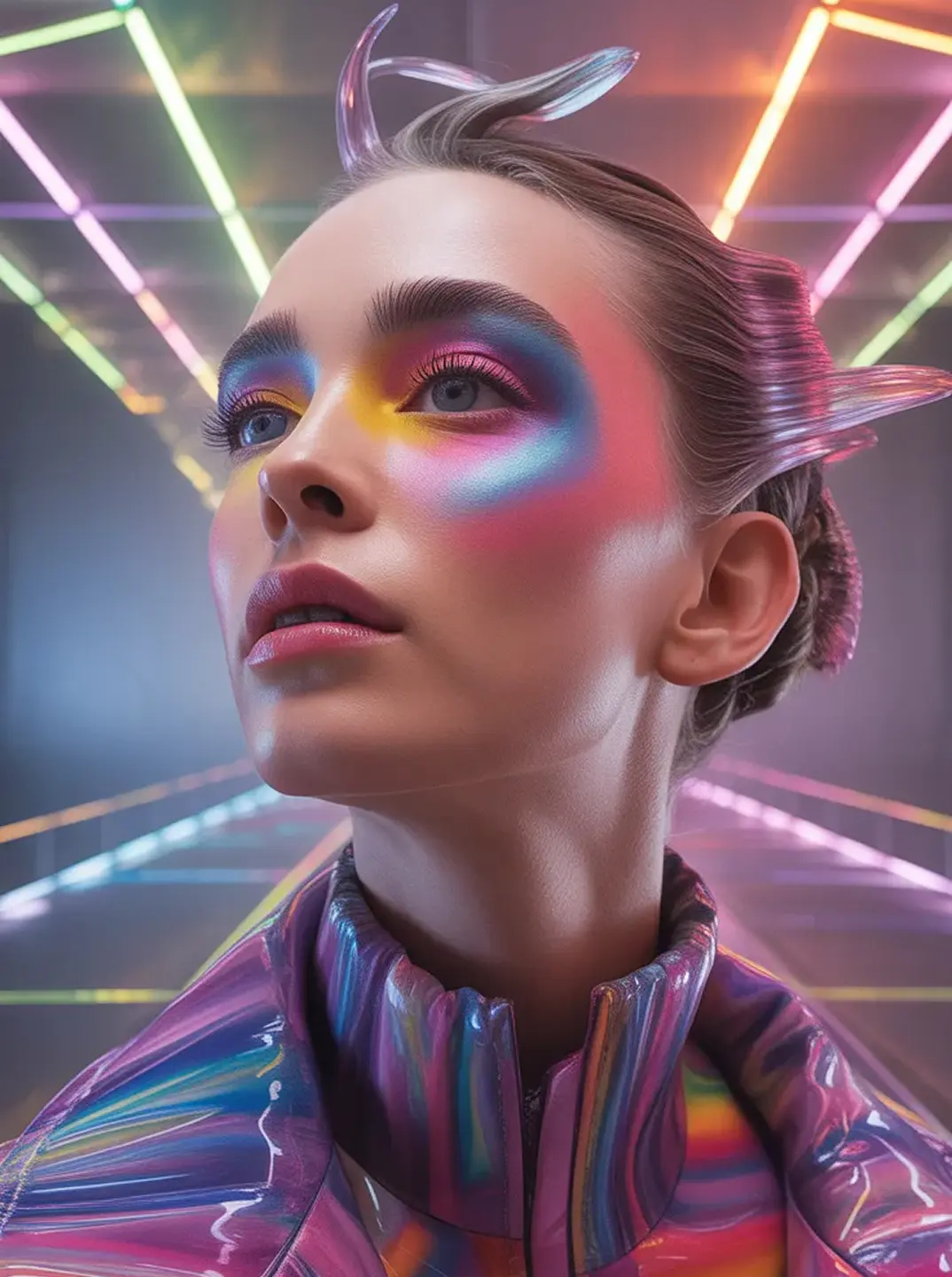 Rainbow fashion portrait