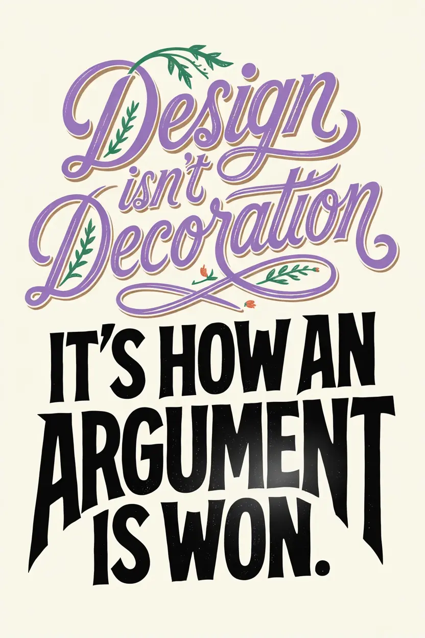Design Isn't Decoration typographic poster