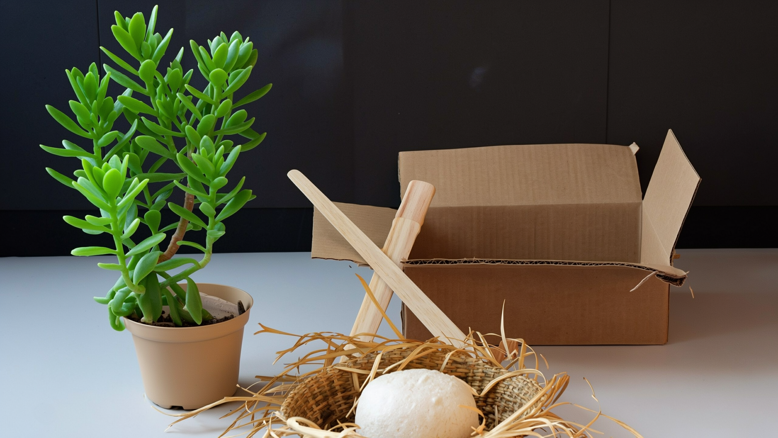 Potted plant and nest