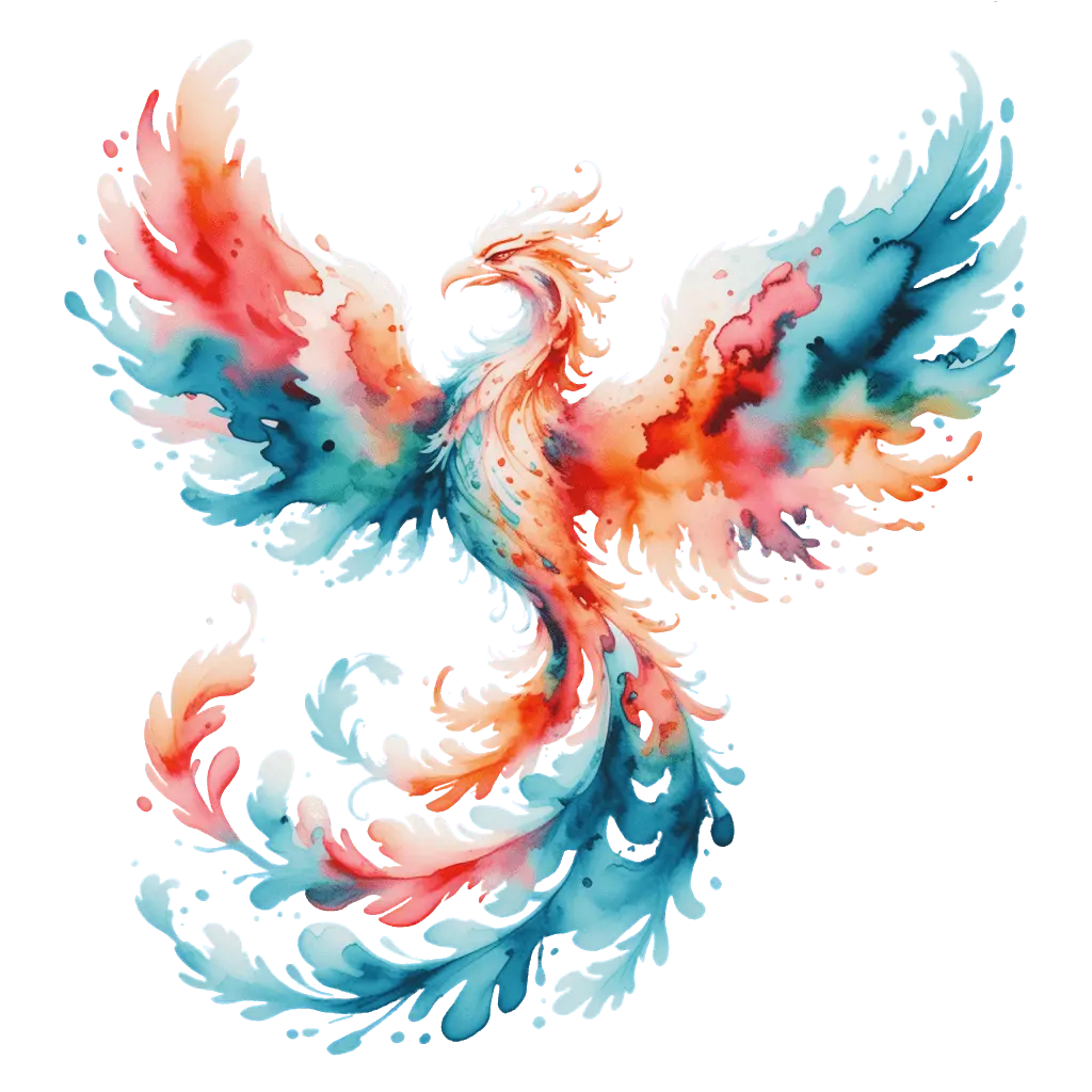 Watercolor phoenix splash art