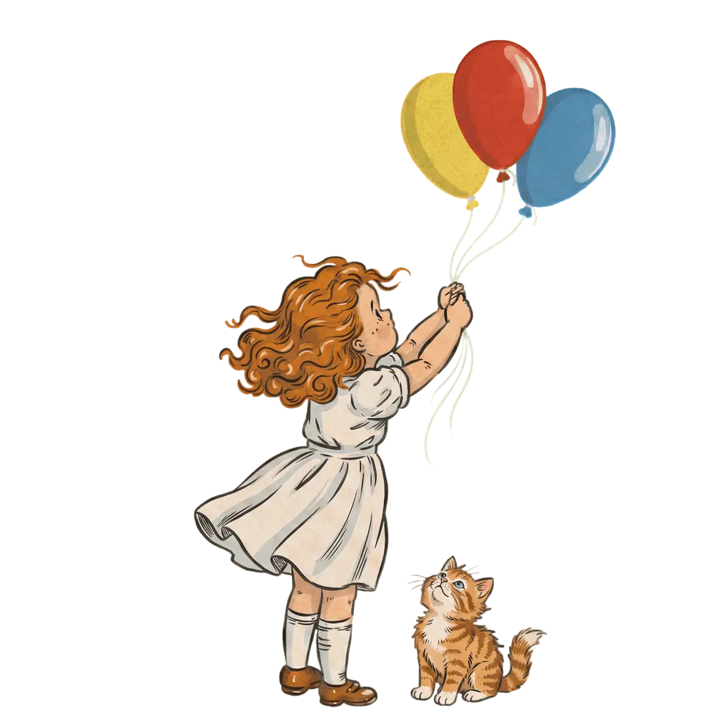 Edited: a kitten added at her feet, background still transparent
