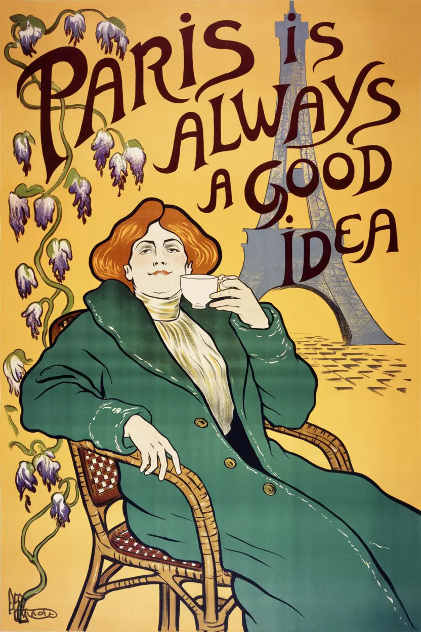 Art Nouveau poster Paris bistro