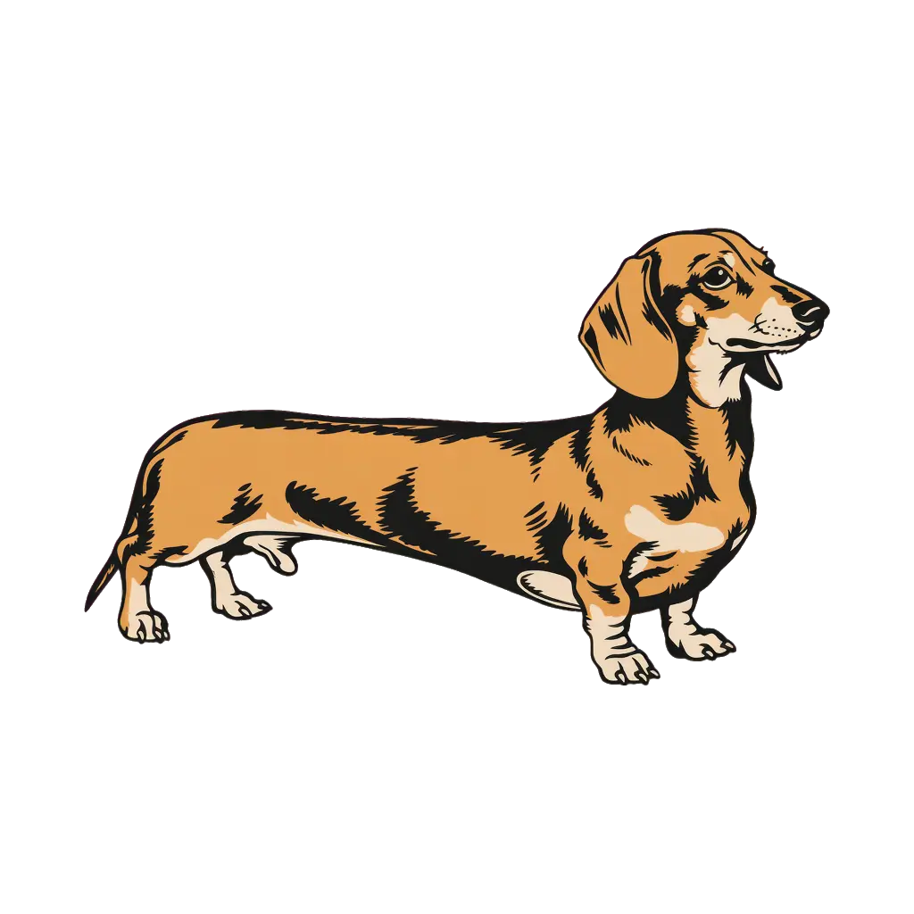 A dachshund stretched across the entire frame