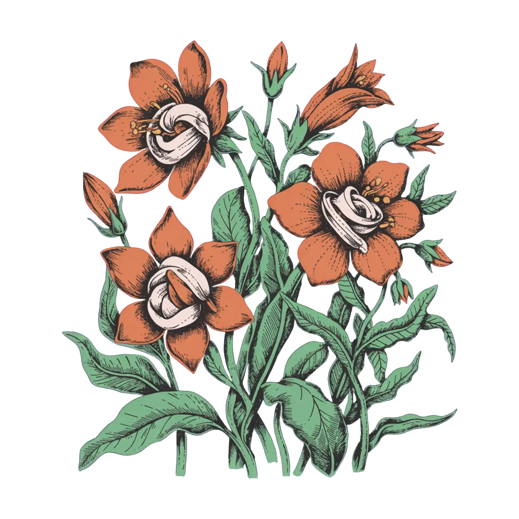 Botanical illustration with wildflowers