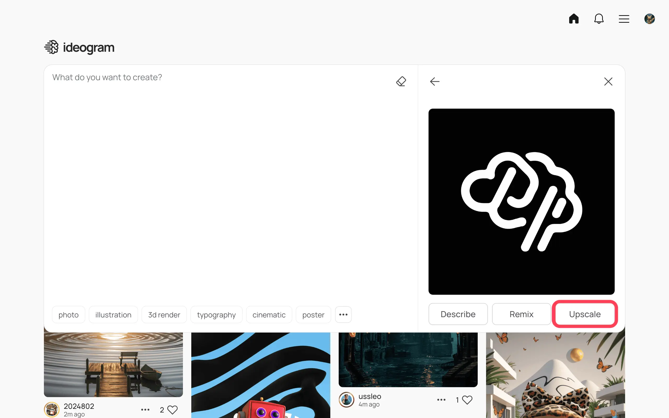 Step 2 (Optional) of using Ideogram Upscale