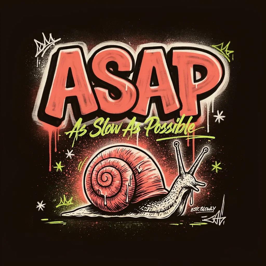 As Slow As Possible illustrated poster