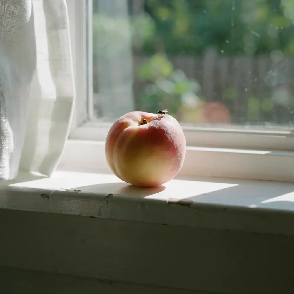 The peach barely changed from the original (image_weight 90)