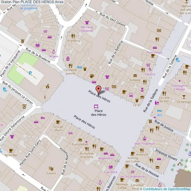 Carte Place des Héros Arras 