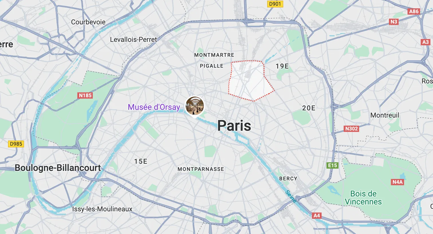Cartographie de paris avec 10ème arrondissement entouré