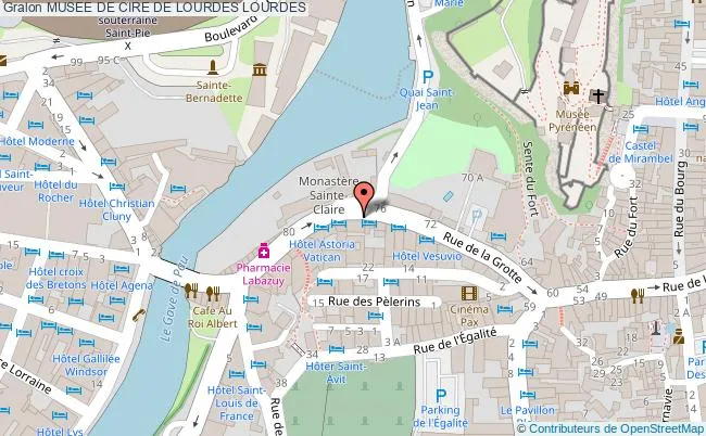 Carte centre ville de Lourdes 