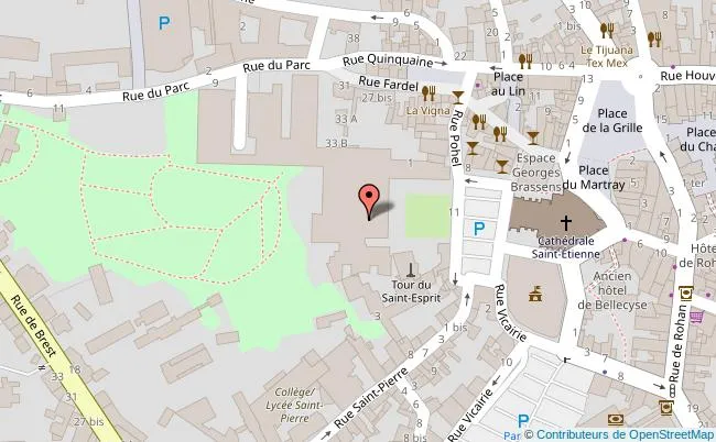 Carte parc de Robien Saint Brieuc