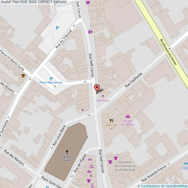 Carte Rue Sadi Carnot Béthune