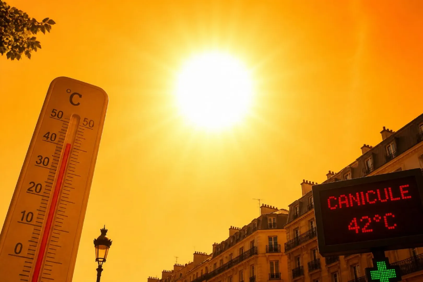Climatisation dans un logement : un locataire peut-il obliger son propriétaire à l'installer ? Soleil, thermomètre, 42 degrés