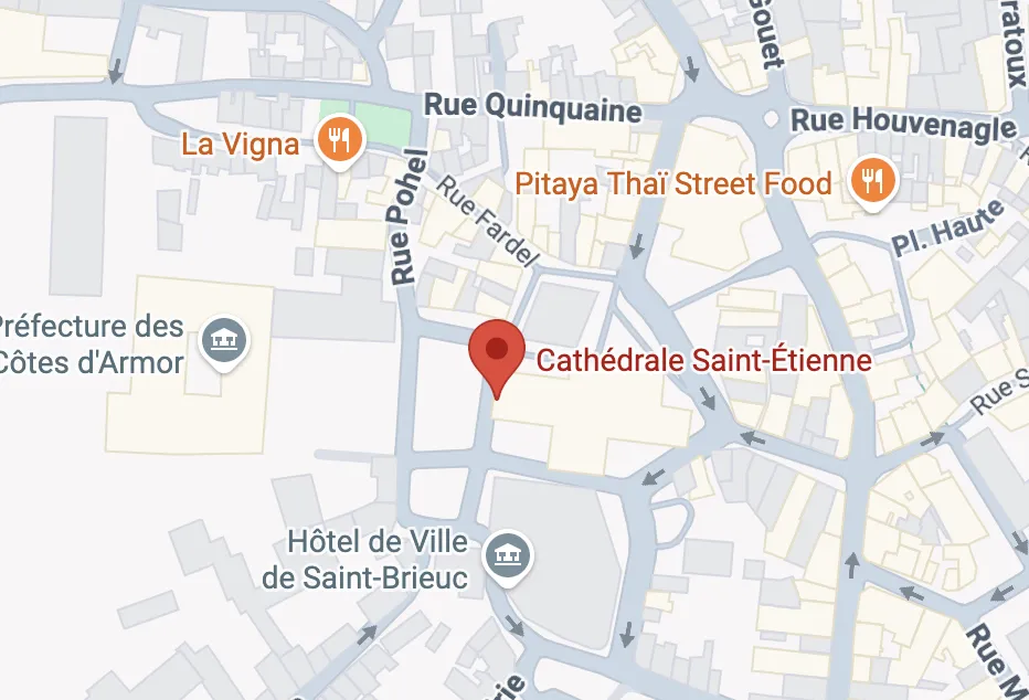 Carte cathédrale Saint-Etienne ville de Saint-Brieuc