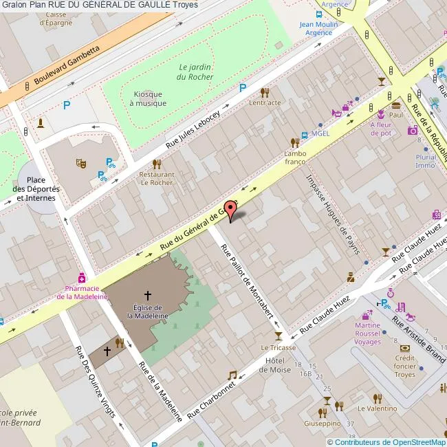 Carte Rue du Général de Gaulle Troyes 