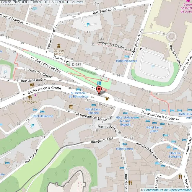 Carte Boulevard de la Grotte Lourdes 