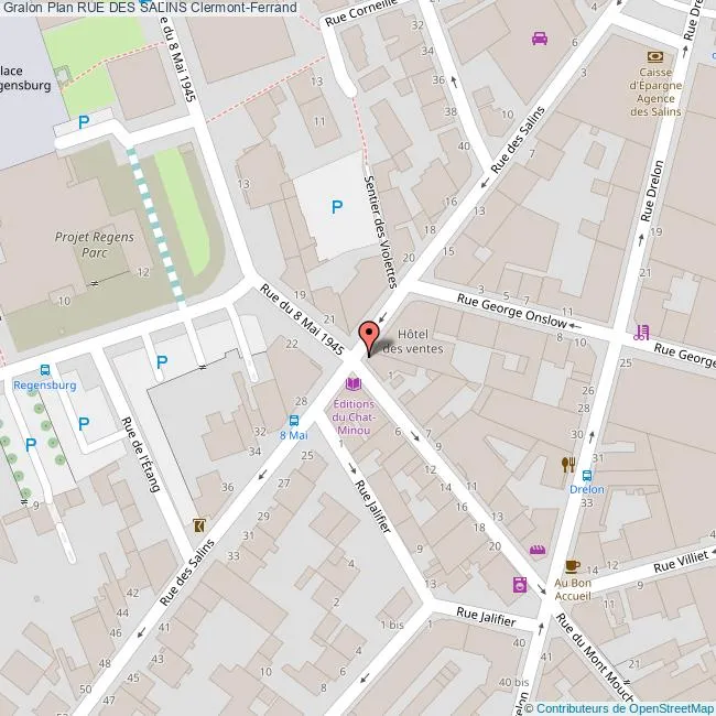 Carte quartier des Salins Clermont 