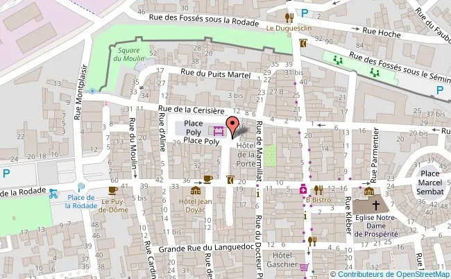 Carte centre historique de Montferrand 