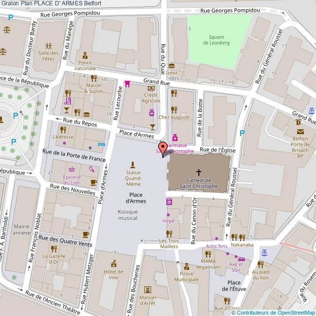 Carte Place d'Armes Belfort