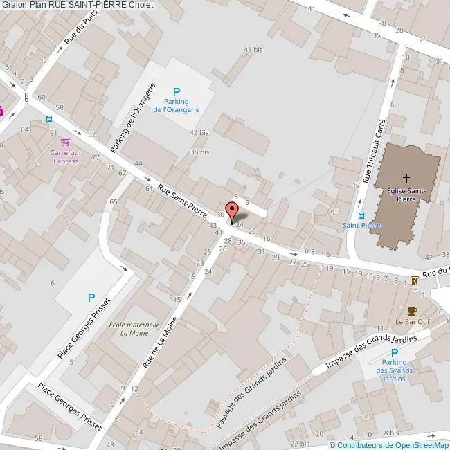 Carte rue Saint Pierre Cholet 