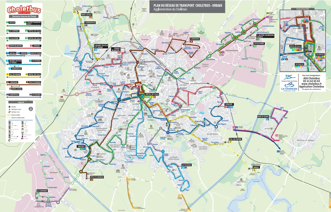 Investir à Cholet Carte réseau urbain Cholet