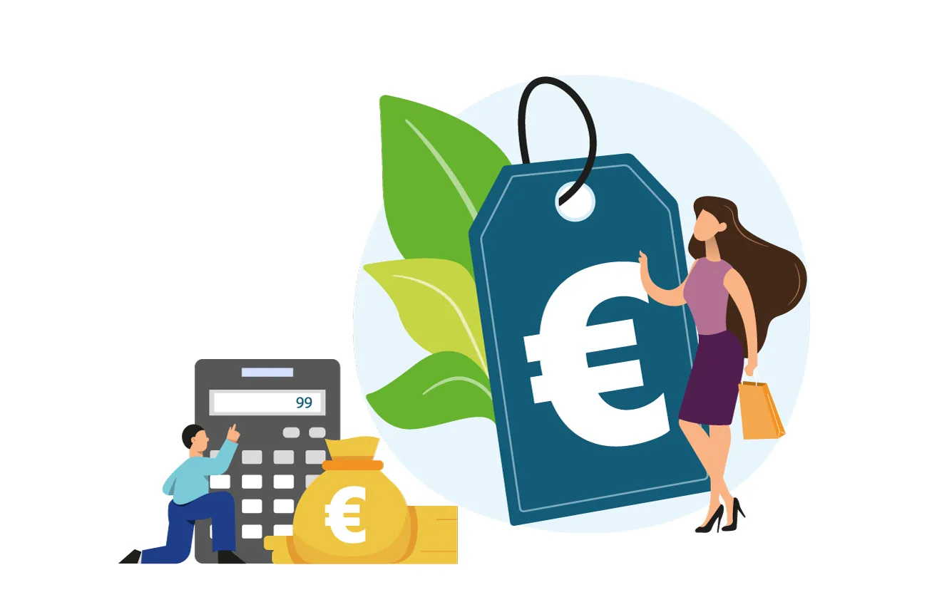 Homme et femme, calculatrice et argents