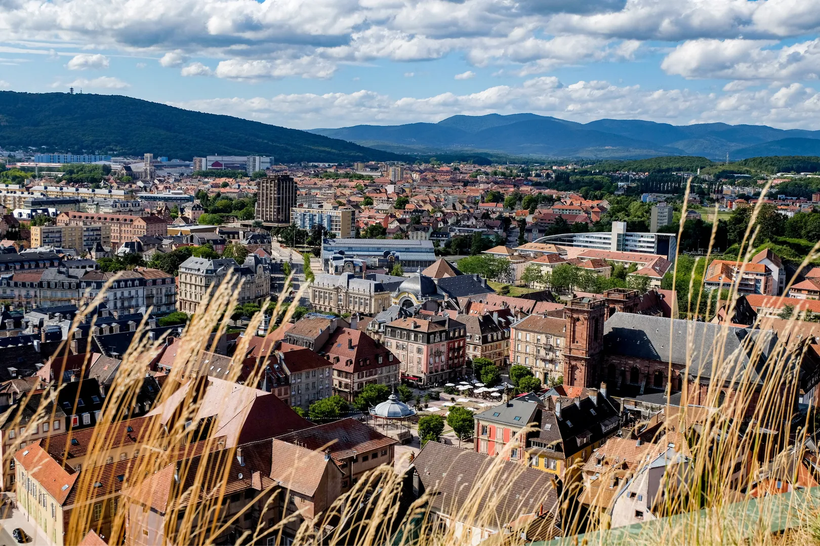 Vue aérienne ville de Belfort
