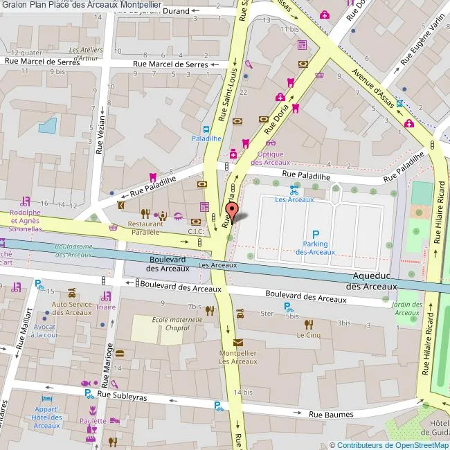 Carte Aqueduc des Arceaux Montpellier 