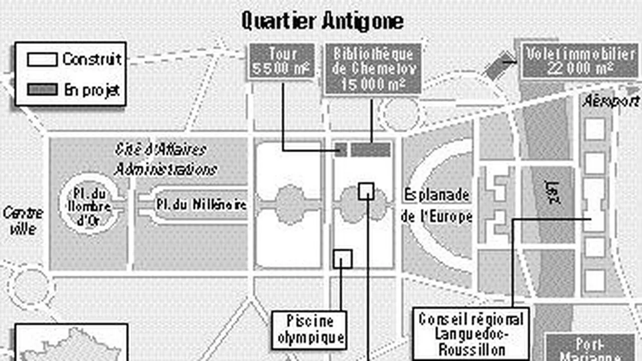 Investir dans le quartier Antigone à Montpellier Projet urbain Antigone Montpellier