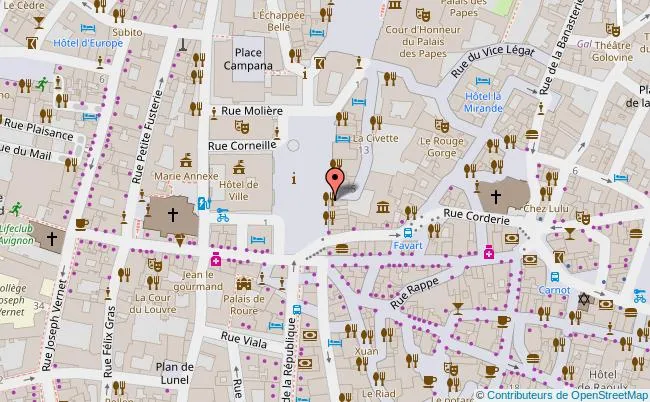 Carte centre ville Avignon