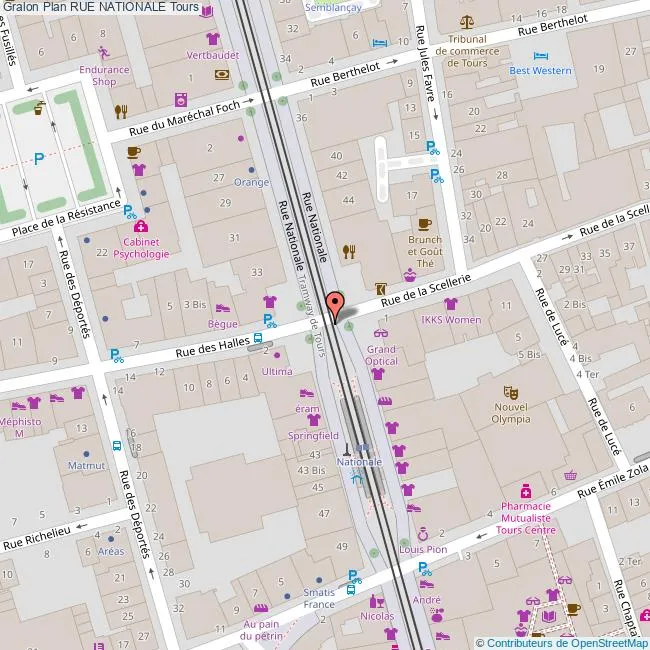 Investir dans le quartier du Vieux-Tours à Tours Carte Rue Nationale Tours