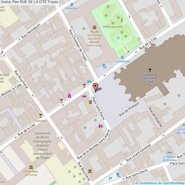 Carte rue de Monts Chatillon Troyes 