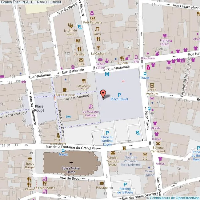 Carte centre ville Cholet 