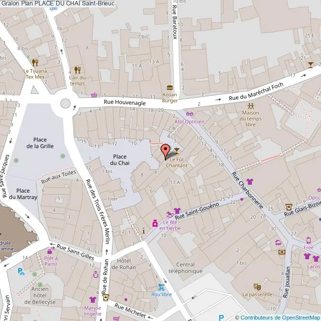 Carte Saint Brieuc place du Chai 