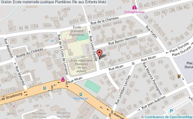 Investir dans le quartier Plantières / Nouvelle Ville à Metz Carte Rue de la Plantière Metz