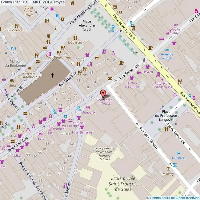 Carte Rue Emile Zola Troyes