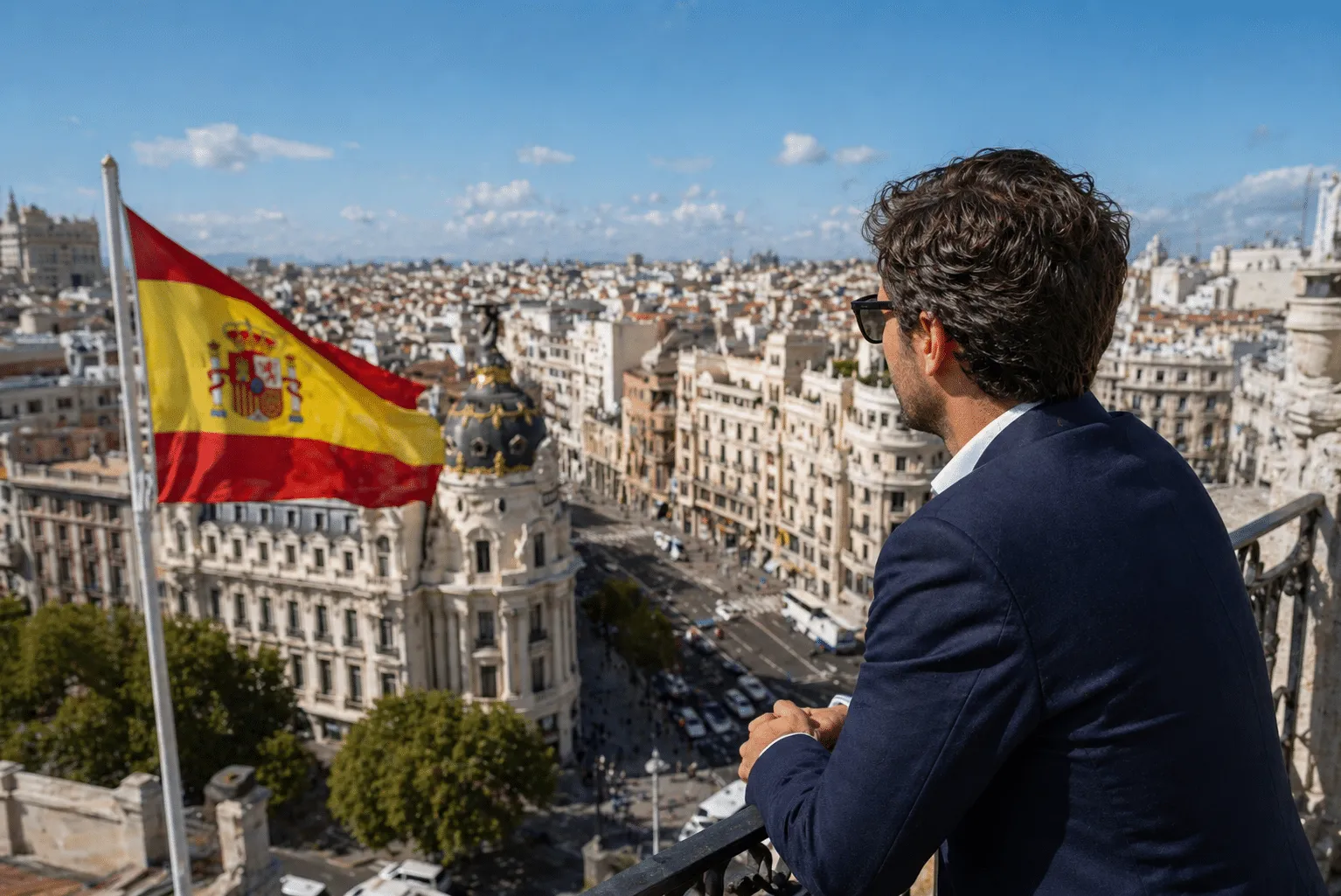 Investisseur avec le drapeau espagnol