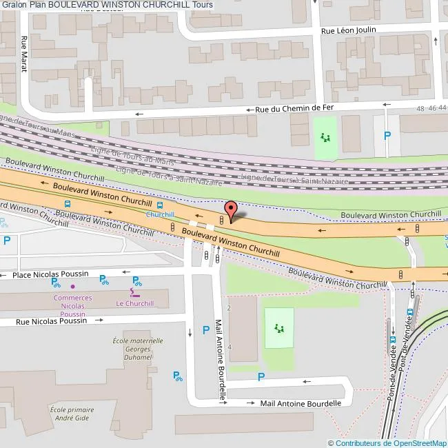 Investir dans le quartier des Deux-Lions à Tours Carte Boulevard Winston Churchill Tours