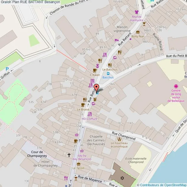 Carte Rue Battant Besançon 