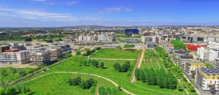 Vue aérienne du Parc Marianne Montpellier 