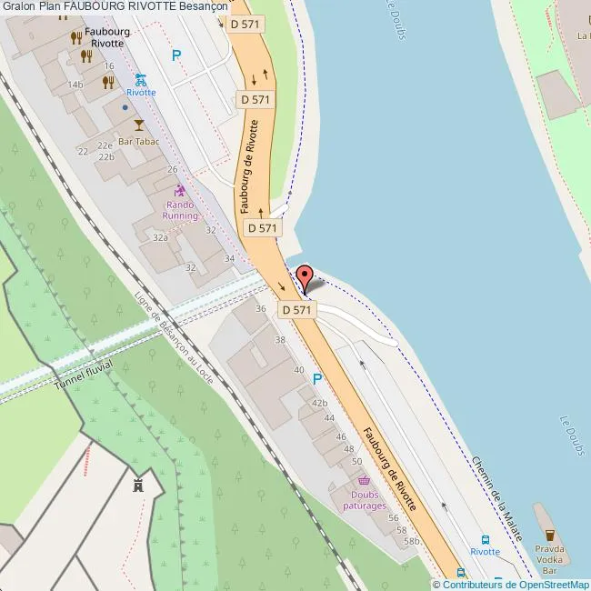 Carte Rue de Rivotte Besançon