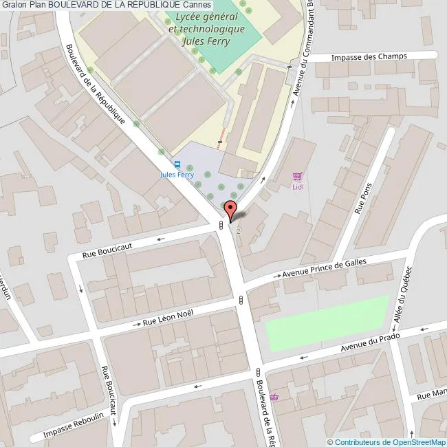 Carte Marché de la république Cannes 