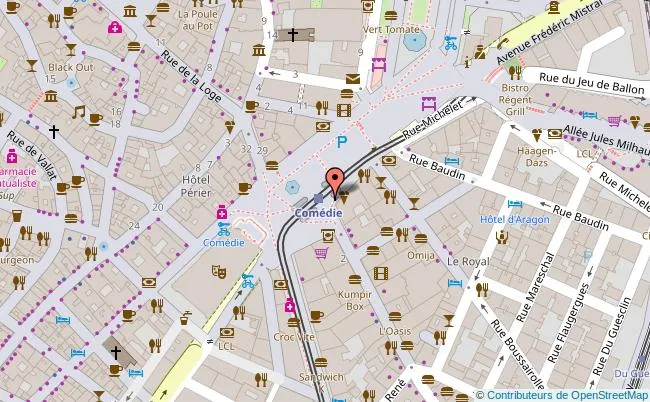 Investir dans le quartier Écusson à Montpellier Carte place de la Comédie Montpellier